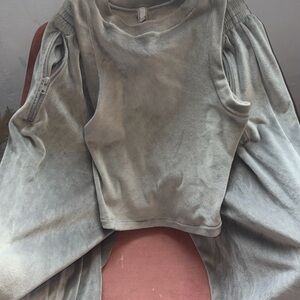 SKIMS grey velour set